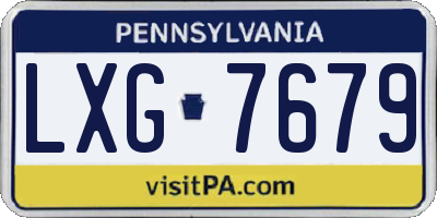 PA license plate LXG7679