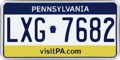 PA license plate LXG7682
