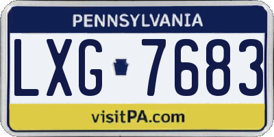 PA license plate LXG7683