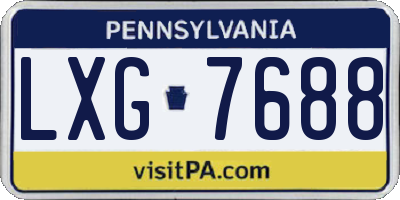 PA license plate LXG7688