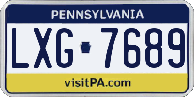 PA license plate LXG7689