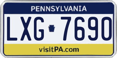 PA license plate LXG7690