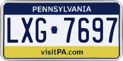 PA license plate LXG7697