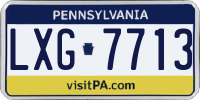 PA license plate LXG7713