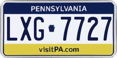 PA license plate LXG7727