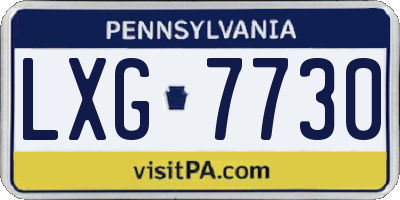 PA license plate LXG7730