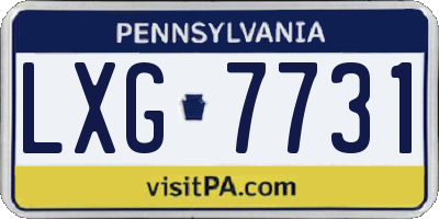 PA license plate LXG7731