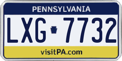 PA license plate LXG7732