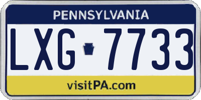 PA license plate LXG7733