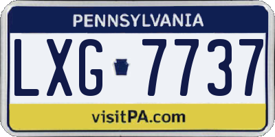 PA license plate LXG7737