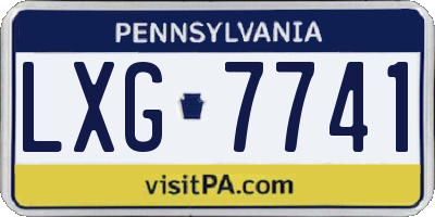 PA license plate LXG7741