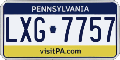 PA license plate LXG7757