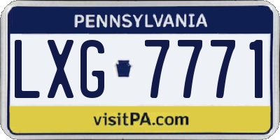 PA license plate LXG7771