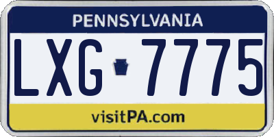 PA license plate LXG7775