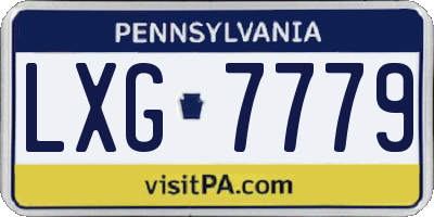 PA license plate LXG7779