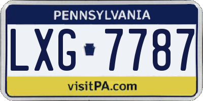 PA license plate LXG7787