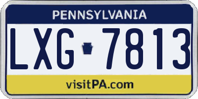 PA license plate LXG7813