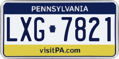 PA license plate LXG7821