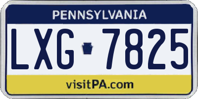 PA license plate LXG7825