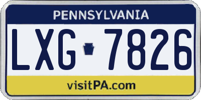 PA license plate LXG7826