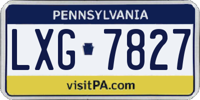 PA license plate LXG7827