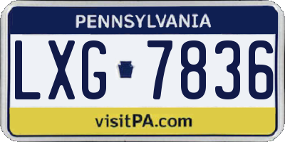 PA license plate LXG7836