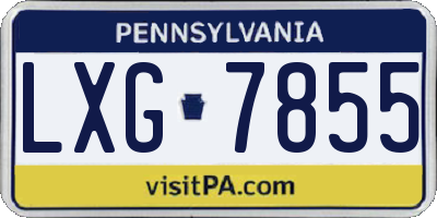 PA license plate LXG7855