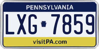 PA license plate LXG7859