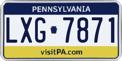 PA license plate LXG7871