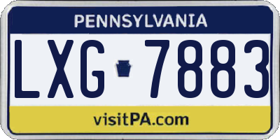 PA license plate LXG7883