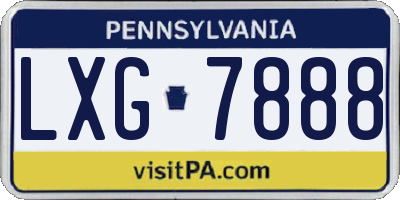 PA license plate LXG7888