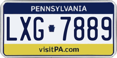PA license plate LXG7889