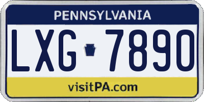 PA license plate LXG7890