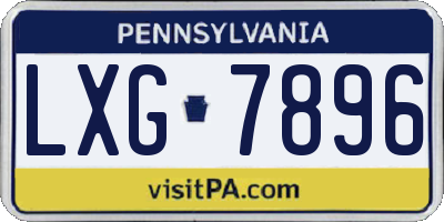 PA license plate LXG7896