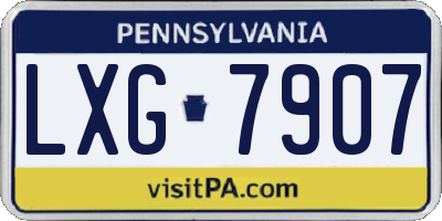 PA license plate LXG7907