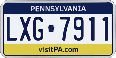 PA license plate LXG7911