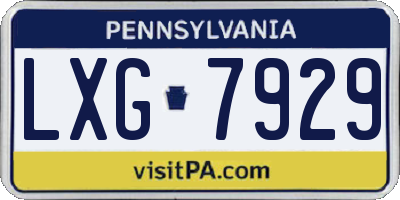 PA license plate LXG7929