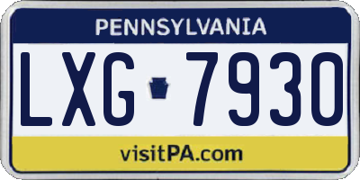 PA license plate LXG7930