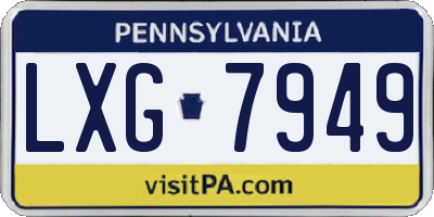 PA license plate LXG7949