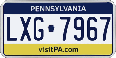 PA license plate LXG7967