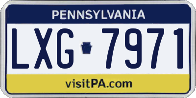 PA license plate LXG7971