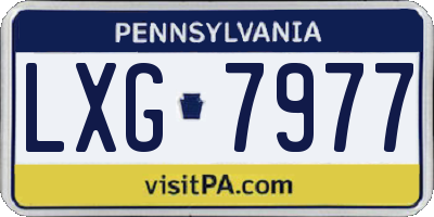 PA license plate LXG7977