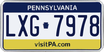 PA license plate LXG7978