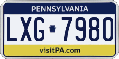 PA license plate LXG7980