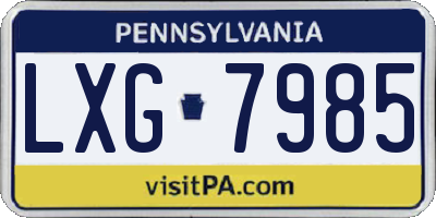 PA license plate LXG7985
