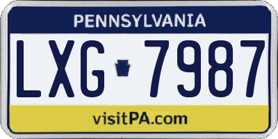 PA license plate LXG7987
