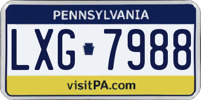 PA license plate LXG7988