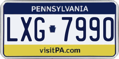 PA license plate LXG7990