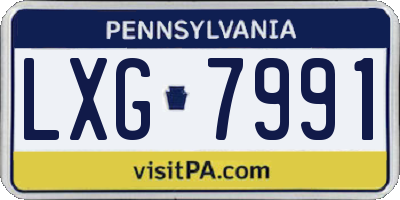 PA license plate LXG7991