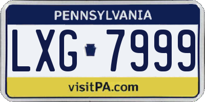 PA license plate LXG7999